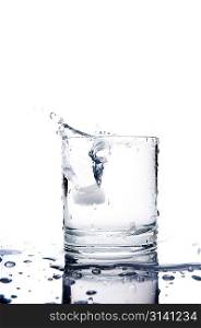 Glass of splashing water