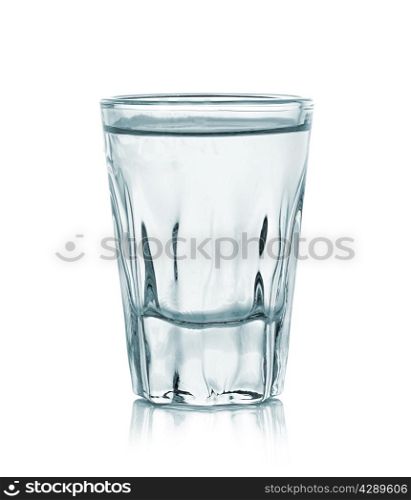 glass of vodka isolated on white background