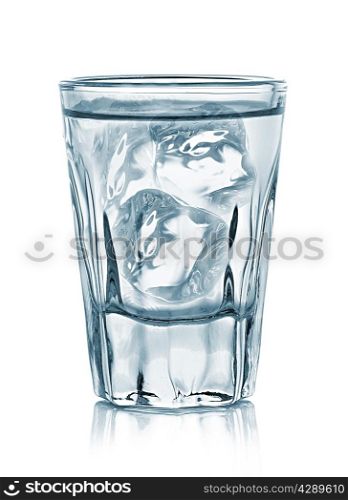 glass of vodka isolated on white background