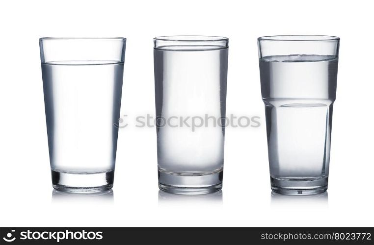 glass of water. glass of water on a white background