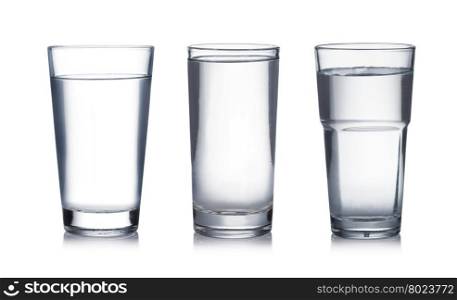 glass of water. glass of water on a white background