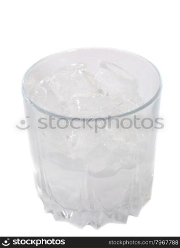 glass of water with ice isolated on white