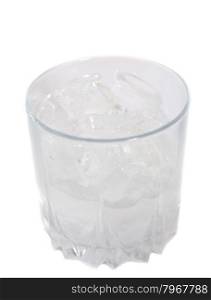 glass of water with ice isolated on white