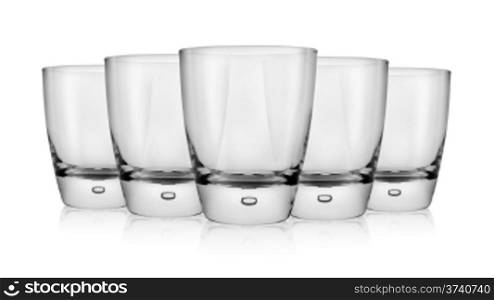 Glass of whiskey isolated on a white background