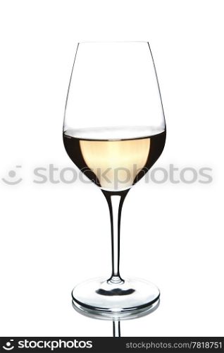 glass of white wine isolated