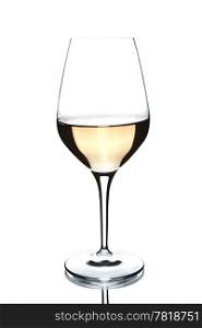 glass of white wine isolated