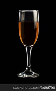 glass of wine Isolated on a black background