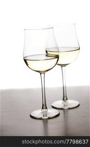 glass of wine on a white background