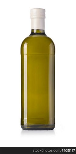 glass oil olive bottle isolated on white with clipping path
