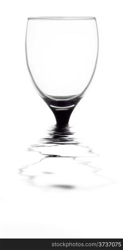 Glass on a black pin in the water
