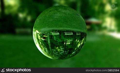 Glass orb or dew,environmental conservation, looping