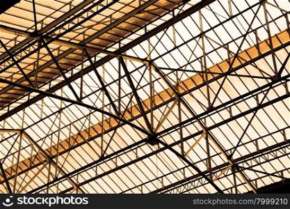 Glass roof of old industrial building