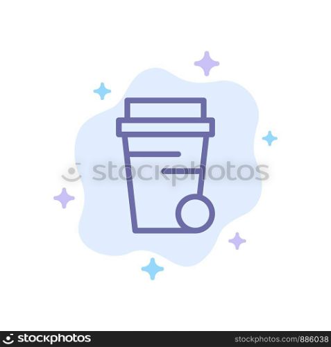 Glass, Soup, Cleaning Blue Icon on Abstract Cloud Background