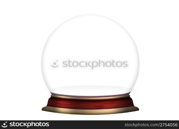Glass sphere empty isolated. Christmas scenery created by means of computer technology