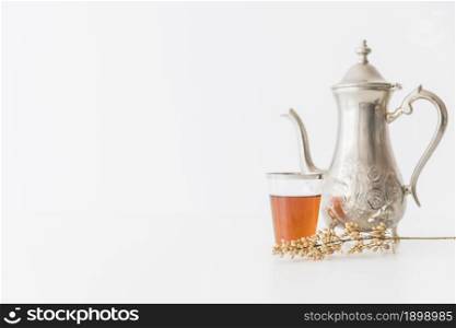 glass tea with teapot branch. Resolution and high quality beautiful photo. glass tea with teapot branch. High quality beautiful photo concept
