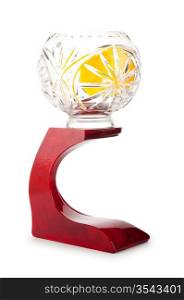 Glass trophy prize isolated on the white