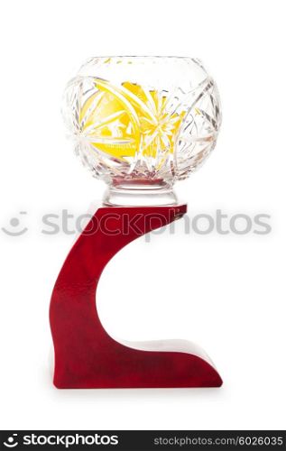 Glass trophy prize isolated on the white