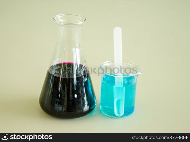 glass tube of liquid in laboratory