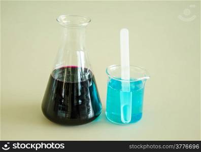 glass tube of liquid in laboratory