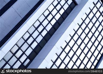 Glass wall of modern office building, may be used as background