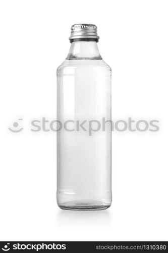 glass water bottle isolated on white with clipping path