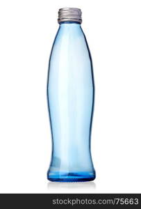 glass water bottle isolated on white with clipping path