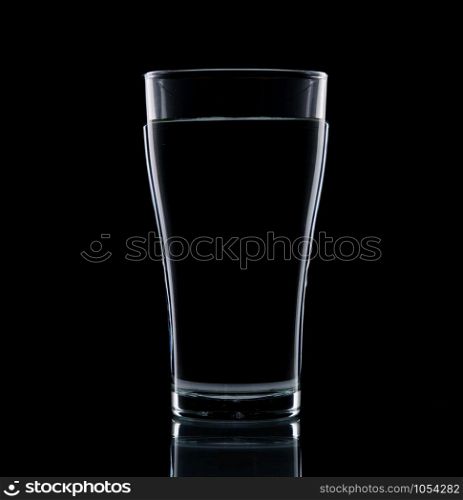 Glass water clear isolate on over black background