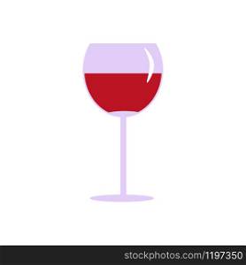 Glass wine isolated on white background in flat style. Bar menu design. Vector illustration. Glass wine isolated on white background in flat style. Bar menu design.