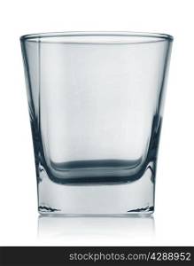 Glass with a square bottom isolated on white background