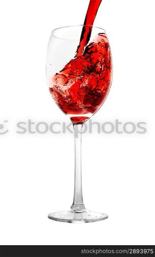glass with red wine close up