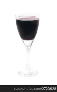 Glass with red wine with clipping path isolated on white background