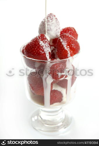 Glass with Strawberries and cream