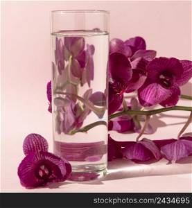 glass with water flowers