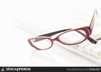 Glasses and Keyboard