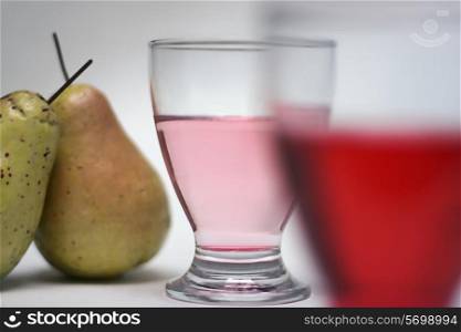 Glasses and pears