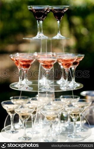 glasses for wine and champagne from crystal