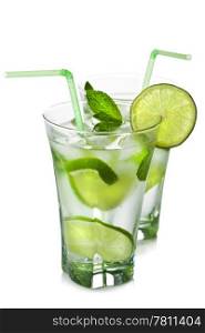 glasses of mojito isolated
