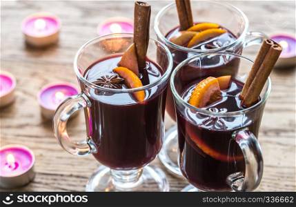 Glasses of mulled wine