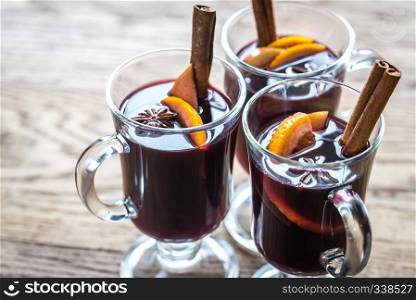 Glasses of mulled wine