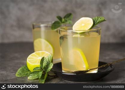 glasses with lemonade table. Resolution and high quality beautiful photo. glasses with lemonade table. High quality beautiful photo concept