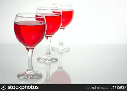 glasses with red wine