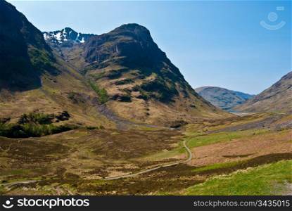 Glencoe. part of the beautiful scenery of the valley Glencoe in Scotland