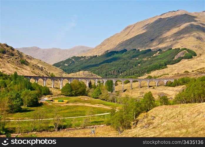 Glenfinnan Viaduct. the viaduct in Glenfinnan on the road to the isles