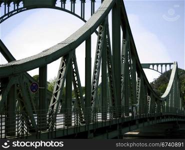 Glienicker Bruecke-Metallkonstruktion. Detail of the Glienicker Bridge, which connects Berlin and Potsdam