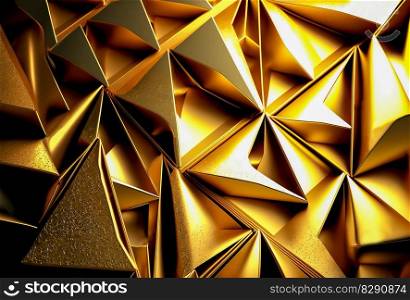 Glimmering Polygonal Gold A Regal and Luxurious Background. Glimmering Polygonal Gold A Regal and Luxurious Background AI Generated