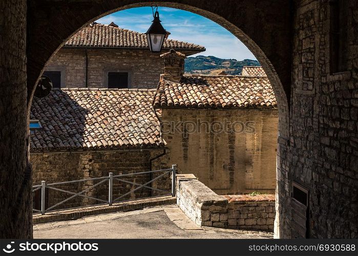 glimpse of the ancient medieval houses in Gubbio