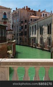 Glimpse of Typical Water Canal in Venice, Italy