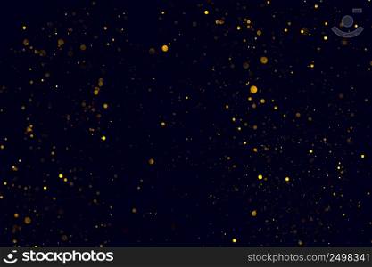 Glitter lights golden dust falling bokeh background