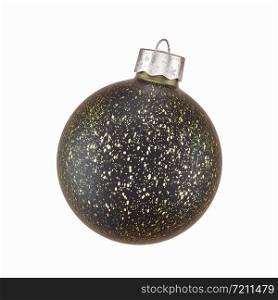 Glitter texture Christmas bauble decoration isolated on white for seasonal Xmas themes
