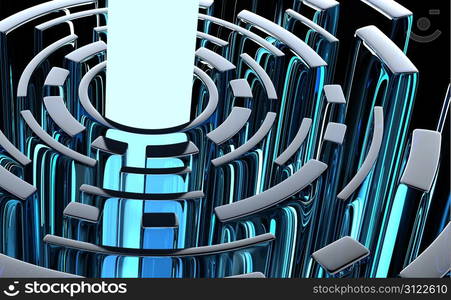 Glittering labyrinth - abstract 3d design